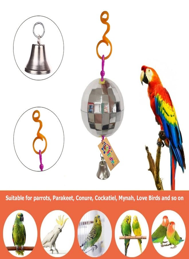 Western Era Bird Disco Ball Covered Shiny Mirrored Squares, Reflects Bright Lights. Attracts and stimulates Your Bird for Small and Medium Birds - Image 3